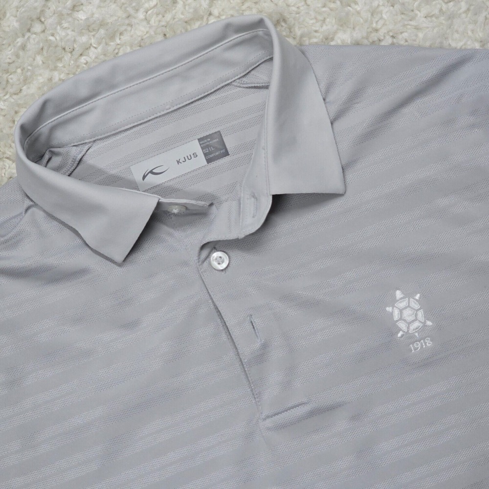 Kjus Mens Comfort Fit Golf Polo Shirt Size L‎ Gray Short Sleeve Active Classic